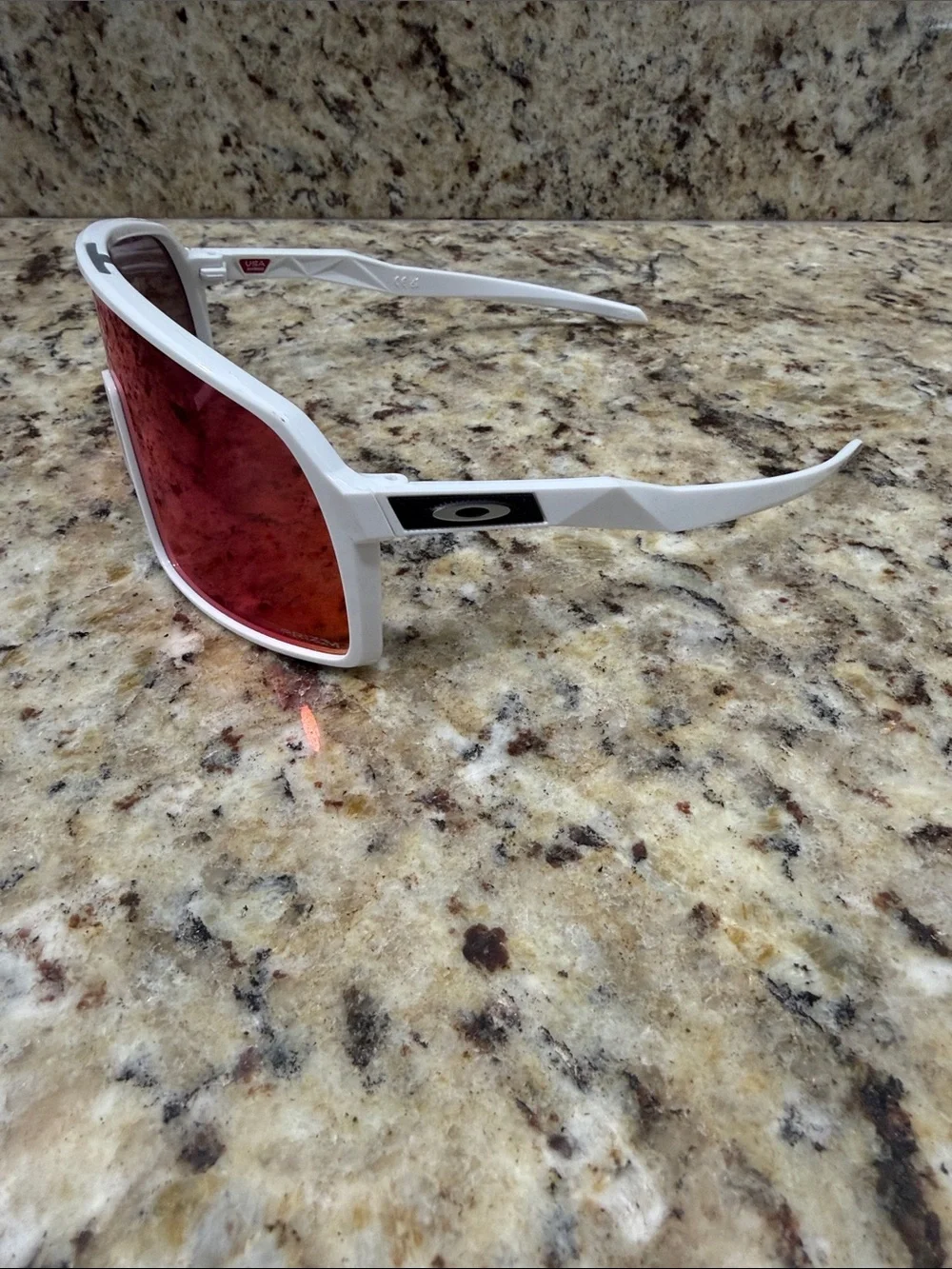 Oakley Sutro White Frame Sunglasses with Red Mirrored Lens